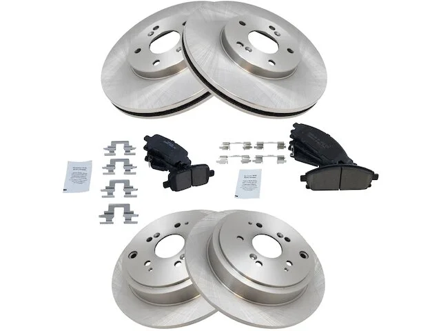 TRQ - Front And Rear Ceramic Brake Pads And Rotor Kit - 5 Lug - Vented Rotors - 2003 - 2006 Acura MDX - BKA11577 3 TRQ - Front And Rear Ceramic Brake Pads And Rotor Kit - 5 Lug - Vented Rotors - 2003 - 2006 Acura MDX - BKA11577