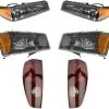 DIY Solutions - Headlight Tail Light Parking Light Kit 6 Piece Set With Black Bezel - 2004 - 2012 Chevrolet Colorado (Excluding Xtreme Models) - LHT04273 -Intake System Parts Shop D0115 M148894 1