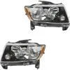 DIY Solutions - Halogen Headlight Assembly Set Of 2 - 2013 - 2017 Jeep Compass - LHT07948