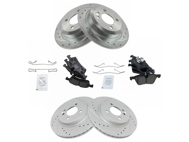 TRQ - Front And Rear Ceramic Brake Pads And Cross Drilled And Slotted Rotor Kit - 4 Lug - Vented Front Rotors - Solid Rear Rotors - 2002 - 2006 Mini Cooper (Up To 7/12/2006) - BKA12342 3 TRQ - Front And Rear Ceramic Brake Pads And Cross Drilled And Slotted Rotor Kit - 4 Lug - Vented Front Rotors - Solid Rear Rotors - 2002 - 2006 Mini Cooper (Up To 7/12/2006) - BKA12342