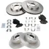 TRQ - Front And Rear Ceramic Brake Pads And Rotor Kit - 5 Lug - Vented Front Rotors - Solid Rear Rotors - 2000 - 2004 Toyota Avalon - BKA11628