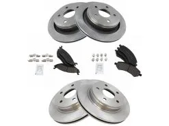 TRQ - Front And Rear Ceramic Brake Pads And Rotor Kit - Vented Front And Rear Rotors - 2011 - 2018 Ram 1500 - BKA14018