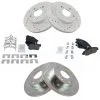 DIY Solutions - Front And Rear Ceramic Brake Pads And Cross Drilled And Slotted Rotor Kit - 5 Lug - 2006 - 2011 Honda Civic EX 1.8L 4-Cylinder - BFS03114 -Intake System Parts Shop D0119 B731734 1