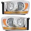 DIY Solutions - Headlight Assembly Set With Chrome Bezel And Amber Bar - 2006 - 2009 Dodge Ram 2500 - LHT03415 -Intake System Parts Shop D0124 M329416 1