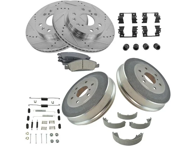 DIY Solutions - Front And Rear Ceramic Brake Pad Cross Drilled And Slotted Rotor Shoe Drum Kit - 6 Lug - Performance Type - 2009 - 2013 Chevrolet Silverado 1500 - BFS02040 3 DIY Solutions - Front And Rear Ceramic Brake Pad Cross Drilled And Slotted Rotor Shoe Drum Kit - 6 Lug - Performance Type - 2009 - 2013 Chevrolet Silverado 1500 - BFS02040