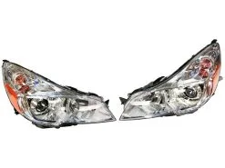 Replacement - Halogen Headlight Assembly Set Of 2 - Chrome Design - 2013 - 2014 Subaru Outback - 941-369