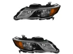 DIY Solutions - Halogen Headlight Assembly Set Of 2 - Clear Lens - 2013 - 2015 Acura RDX - LHT03823