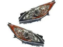 DIY Solutions - Halogen Headlight Assembly Set Of 2 - 2010 - 2013 Mazda 3 - LHT03621