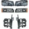 DIY Solutions - Headlight Assembly And Parking Light Kit With Brackets - 6 Piece Set - 2003 - 2006 Chevrolet Silverado 1500 - LHT04215 -Intake System Parts Shop D0128 N585132 1
