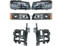 DIY Solutions - Headlight Assembly And Parking Light Kit With Brackets - 6 Piece Set - 2003 - 2006 Chevrolet Silverado 1500 - LHT04215