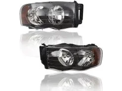 Brock - Headlight Assembly - Set Of 2 - With Black Bezel - 2002 - 2005 Dodge Ram 1500 - 2221-0101S