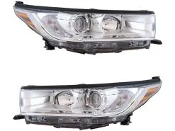 DIY Solutions - Halogen Headlight Assembly Set Of 2 - 2017 - 2018 Toyota Highlander (without LED Daytime Running Lights) - LHT04007