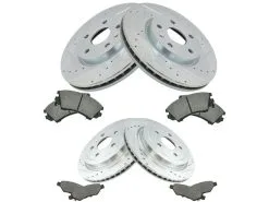 DIY Solutions - Front And Rear Ceramic Brake Pads And Cross Drilled And Slotted Rotor Kit - 2010 - 2015 Chevrolet Camaro 3.6L V6 - BFS02905