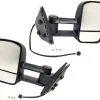 Replacement - Power Towing Mirror Set - 2 Piece - Manual Telescopic, Heated Glass, Turn Signal, Manual Folding, Black Textured - 2007 - 2014 GMC Sierra 2500 HD - 966-003+966-004 -Intake System Parts Shop D0142 G682214 1