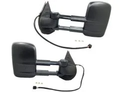 Replacement - Power Towing Mirror Set - 2 Piece - Manual Telescopic, Heated Glass, Turn Signal, Manual Folding, Black Textured - 2007 - 2014 GMC Sierra 2500 HD - 966-003+966-004 -Intake System Parts Shop D0142 G682214 2