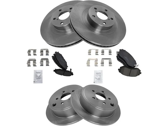 TRQ - Front And Rear Ceramic Brake Pad And Rotor Kit - 2008 - 2010 Subaru Impreza WRX - BKA11477 3 TRQ - Front And Rear Ceramic Brake Pad And Rotor Kit - 2008 - 2010 Subaru Impreza WRX - BKA11477