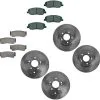 DIY Solutions - Front And Rear Ceramic Brake Pads And Rotor Kit - 5 Lug - Vented Front Rotors - Solid Rear Rotors - 2007 - 2009 Hyundai Santa Fe - BFS00681 -Intake System Parts Shop D0147 H719823 1