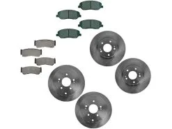DIY Solutions - Front And Rear Ceramic Brake Pads And Rotor Kit - 5 Lug - Vented Front Rotors - Solid Rear Rotors - 2007 - 2009 Hyundai Santa Fe - BFS00681