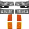 DIY Solutions - Headlight Cornering Parking Light Kit 8 Piece Set - 1990 - 1993 Chevrolet C1500 (with Composite Headlights) - LHT04096 -Intake System Parts Shop D0148 H441957 1