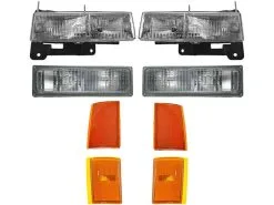 DIY Solutions - Headlight Cornering Parking Light Kit 8 Piece Set - 1990 - 1993 Chevrolet C1500 (with Composite Headlights) - LHT04096