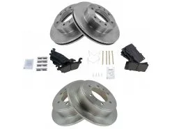 TRQ - Front And Rear Ceramic Brake Pad And Rotor Kit - 6 Lug - Vented Rotors - 2006 - 2010 Hummer H3 - BKA11814