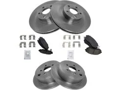 TRQ - Front And Rear Ceramic Brake Pad And Rotor Kit - 5 Lug - 2010 - 2012 Subaru Outback 2.5L H4 - BKA11477