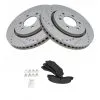 TRQ - Front Semi Metallic Brake Pad And Cross Drilled And Slotted Rotor Kit - 6 Lug - Vented Rotors - Performance Type - 2010 - 2017 Ford F-150 - BKA12560 -Intake System Parts Shop D0152 Y331612 1