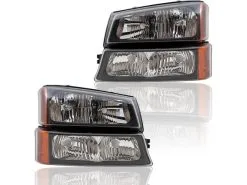 Brock - Headlight Assembly - Set Of 2 - With Black Bezel - 2003 - 2006 Chevrolet Silverado 2500 HD - 1221-0170S
