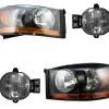 DIY Solutions - Headlight And Fog Light Kit - 4 Piece - With Black Bezel And Amber Bar - 2006 - 2008 Dodge Ram 1500 - LHT04198 -Intake System Parts Shop D0156 G824295 1
