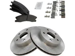 TRQ - Front Ceramic Brake Pad And Rotor Kit - 5 Lug - Vented Rotors - 1999 - 2004 Jeep Grand Cherokee - BKA11187