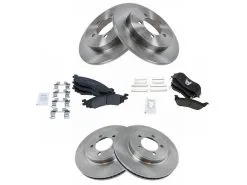 TRQ - Front And Rear Ceramic Brake Pads And Rotor Kit - 5 Lug - Vented Rotors - 2007 - 2010 Ford Explorer Sport Trac - BKA11599