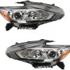DIY Solutions - Halogen Headlight Assembly - Set Of 2 - Black Bezel - Without LED Running Lights - 2016 - 2018 Nissan Altima - LHT03954 -Intake System Parts Shop D0158 R559122 1