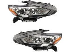 DIY Solutions - Halogen Headlight Assembly - Set Of 2 - Black Bezel - Without LED Running Lights - 2016 - 2018 Nissan Altima - LHT03954