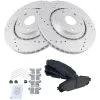 TRQ - Front Ceramic Brake Pads And Cross Drilled And Slotted Rotor Kit - 5 Lug - Vented Rotors - 2008 - 2017 Toyota Highlander - BKA12772 -Intake System Parts Shop D0164 C251972 1