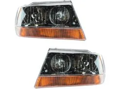 DIY Solutions - Headlight Assembly - Set Of 2 - With Amber Lens - 1999 - 2004 Jeep Grand Cherokee Laredo - LHT03085