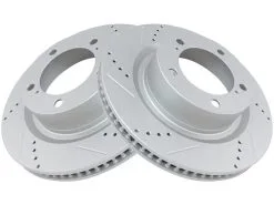 TRQ - Front Brake Cross Drilled And Slotted Rotor Set - 5 Lug - Performance Type - 2007 - 2018 Toyota Tundra - BRA74729