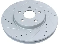 TRQ - Front Cross Drilled And Slotted Brake Rotor - Set Of 2 - Vented Rotors - 2010 - 2017 Chevrolet Equinox - BRA74807