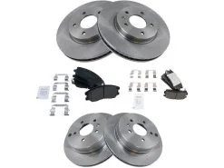 TRQ - Front And Rear Ceramic Brake Pad And Rotor Kit - 5 Lug - Vented Rotors - 2007 - 2009 Chevrolet Equinox - BKA11390