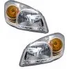 DIY Solutions - Headlight Assembly Set Of 2 - Chrome Housing With Amber Corner Lamp - 2007 - 2009 Pontiac G5 - LHT03311