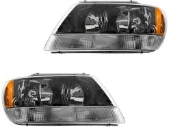 DIY Solutions - Headlight Assembly Set Of 2 - With Dark Housing, With Clear Turn Signal - 1999 - 2004 Jeep Grand Cherokee - LHT03207