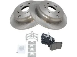 TRQ - Rear Ceramic Brake Pad And Rotor Kit - 2005 - 2016 Honda CRV - BKA10756