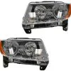 DIY Solutions - Halogen Headlight Assembly Set Of 2 - 2011 - 2013 Jeep Compass Without Automatic Leveling Headlights - LHT03730 -Intake System Parts Shop D0178 T453432 1
