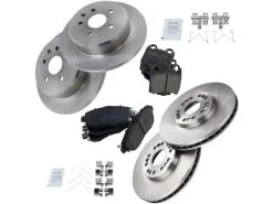 TRQ - Front And Rear Ceramic Brake Pad And Rotor Kit - 5 Lug - Vented Front Rotor - Solid Rear Rotor - 1998 - 2005 Lexus GS300 - BKA11623