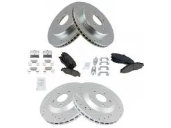 DIY Solutions - Front And Rear Ceramic Brake Pad And Cross Drilled And Slotted Rotor Kit - 1997 - 2004 Chevrolet Corvette - BFS03130