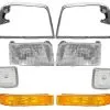 DIY Solutions - Headlight Cornering Parking Light Kit 8 Piece Set - Chrome - 1992 - 1997 Ford F350 - LHT00012