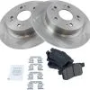 TRQ - Rear Ceramic Brake Pad And Rotor Kit - 5 Lug - Vented Rotors - 2008 - 2017 Honda Accord - BKA11083 -Intake System Parts Shop D0197 Y324789 1