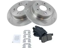 TRQ - Rear Ceramic Brake Pad And Rotor Kit - 5 Lug - Vented Rotors - 2008 - 2017 Honda Accord - BKA11083