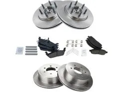TRQ - Front And Rear Ceramic Brake Pad And Rotor Kit - 2004 - 2008 Ford F-150 RWD With 6 Lug Wheels - BKA11835